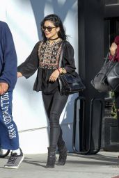 Vanessa & Stella Hudgens - Leaving 'Palihouse' Restaurant in West