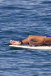 Anna Andres in a Blue Bikini - Paddle-boarding in Hawaii 12/28/2015