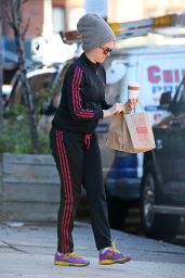 Anne Hathaway in Track Suit - Out in New York City, December 2015