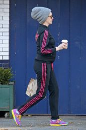 Anne Hathaway in Track Suit - Out in New York City, December 2015