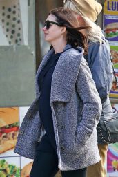 Anne Hathaway Street Fashion - Out in New York City, December 2015