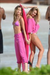 Candice Swanepoel and Behati Prinsloo in Bikini - Victoria