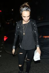 Cara Delevingne Arriving for LOVE Magazine Christmas Party in London, 12/18/2015