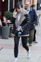 Daisy Lowe Make Up Free - Walking With Her Dog in Hampstead, December 2015
