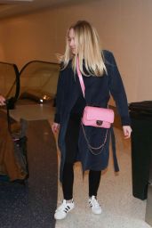 Dakota Fanning Airport Style - at LAX in Los Angeles 12/30/2015 