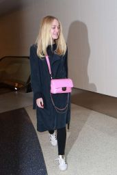 Dakota Fanning Airport Style - at LAX in Los Angeles 12/30/2015 