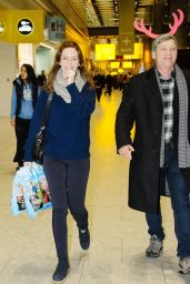 Emily Blunt at Heathrow Airport in London 12/23/2015