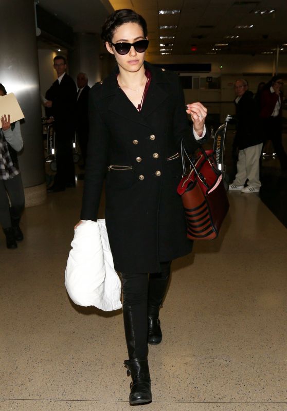 Emmy Rossum at LAX in Los Angeles 12/19/2015 