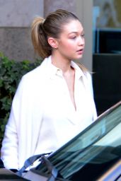 Gigi Hadid Wearing All White - Out in Beverly Hills, 12/23/2015 