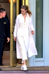 Gigi Hadid Wearing All White - Out in Beverly Hills, 12/23/2015 