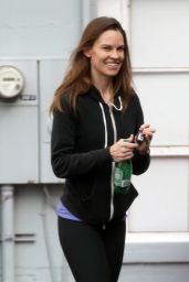 Hilary Swank Booty in Leggings - Leaving a Gym in Los Angeles 12/24/2015