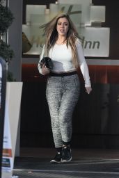 Holly Hagan - Leaves Her London Hotel, 12/9/2015