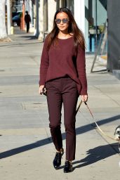 Jamie Chung Casual Style - Walking Her Dog in Los Angeles, December 2015