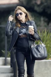 Jane Seymour in a Johnny Cash T-Shirt Picks up a Cup of Coffee From a Local Coffee Place in Malibu 12/22/2015