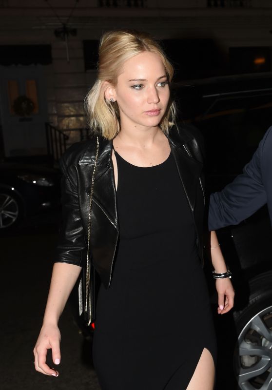 Jennifer Lawrence Night Out Style - Chiltern Firehouse in London, 12/17/2015