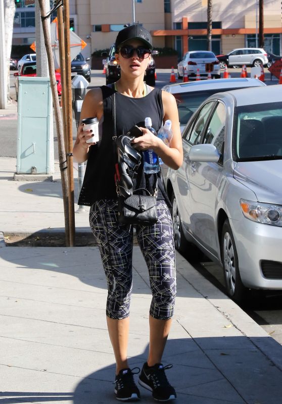 Jessica Alba in Leggings - Out in West Hollywood, November 2015
