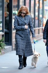 Jessica Chastain - Walks Her Dog Chaplin in New York City, December 2015