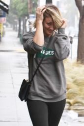 Kaley Cuoco in Spandex - Leaving the Gym Getting Caught in the Rain Without an Umbrella 12/22/2015