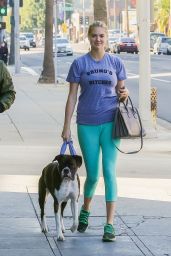 Kate Upton in Leggings - Out With Her Dog Harley in Beverly Hills 12/20/2015 