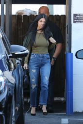 Kourtney Kardashian in Ripped Jeans - Leaving a Studio in Los Angeles, December 2015