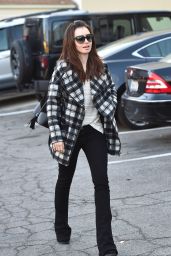 Lily Collins Street Style - Leaving an Office in Los Angeles, December 2015