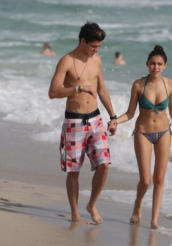 Madison Beer Bikini Candids - Beach in Miami, Florida 12/27/2015 