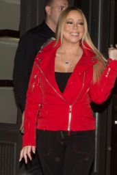 Mariah Carey in Red Jacket and Snow Boots - Shops Up a Storm in Aspen, December 2015