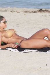 Michelle Lewin Hot in a Bikini at a Beach in Miami 12/28/2015 