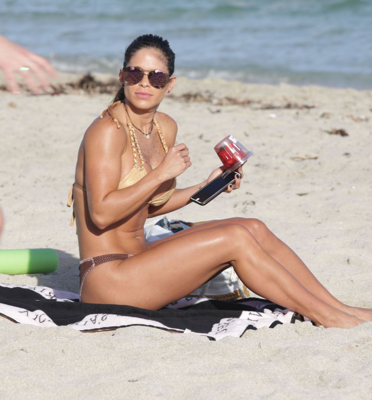 Michelle Lewin Hot in a Bikini at a Beach in Miami 12/28/2015 • CelebMafia