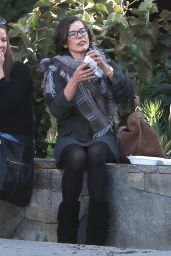 Milla Jovovich - Enjoyed a Sunday at the Melrose Place Farmers Market in West Hollywood, December 2015