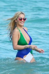Rita Ora Hot in Swimsuit at a Beach in Miami 12/27/2015