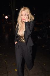Rita Ora Night Out Style - Outside China Tang Restaurant in London, 11/30/2015