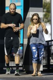 Ronda Rousey Street Style - Gets a Drink From a Starbucks 12/20/2015