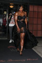 Serena Williams in Black Gown - Bowery Hotel in New York City, 12/15/2015