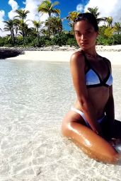 Shanina Shaik Bikini Pics - Beach in Bahamas 12/24/2015