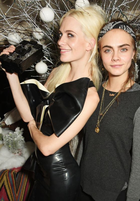 Sienna Miller and Poppy Delevingne - LOVE Magazine Christmas Party in London, December 2015