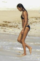 Zoe Saldana in a Sexy Bikini - Vacation in Mexico, December 2015