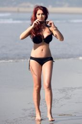 Amy Childs in a Black Bikini on Venice Beach in Los Angeles 1/23/2016