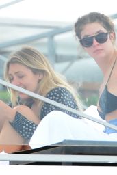 Ashley Benson in Bikini Top at Her Hotel Pool in Miami 1/29/2016 