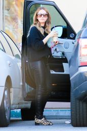 Ashley Tisdale in Skinny Leg Leather Pants - Out in Studio City 1/13/2016 