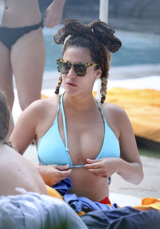 Caroline Flack in Bikini -  Poolside Miami 1/2/2016