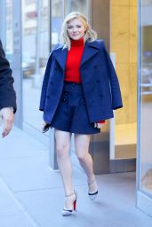 Chloe Moretz Leggy in Mini Skirt - Leaving SiriusXM Radio Studios in New York City, 1/5/2016