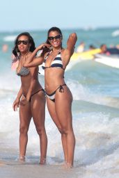 Claudia Jordan Hot in Bikini - Beach in Miami 1/2/2016 