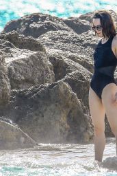 Daisy Ridley in Black Swimsuit - Miami Beach 1/4/2015