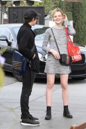 Elle Fanning in Mini Dress - Out in Beverly Hills 1/16/2016