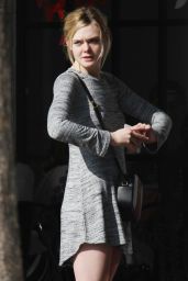 Elle Fanning in Mini Dress - Out in Beverly Hills 1/16/2016