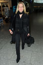 Gillian Anderson Airport Style - Heathrow Airport in London 1/8/2016 