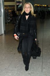 Gillian Anderson Airport Style - Heathrow Airport in London 1/8/2016 