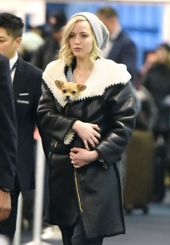 Jennifer Lawrence at JFK Airport in New York City, January 2016