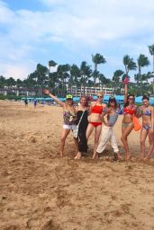 Jessica Szohr & Nina Dobrev in Bikini at a Pool in Hawaii 01/29/2016